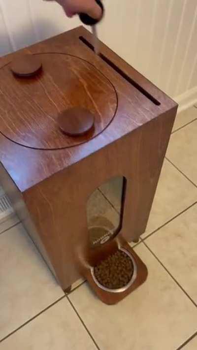 this sleek kibble storage + dispenser