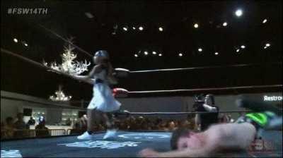 Danny Limelight’s Daughter walks the ropes &amp;amp; hits a Tornado DDT