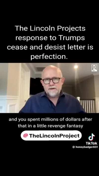 The most legendary response of all time. Lincoln project holds no punches. Trump is toast.