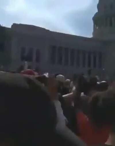 Thousands of people protest in Cuba to end the Communist dictatorship.