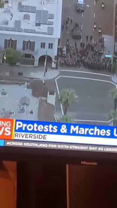News Chopper Pans Out As Riverside County Sheriff Smashes Parked Car Window For No Reason At Peaceful BLM Protest