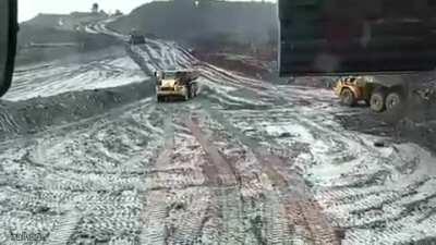 Drifting a 40 ton dump truck