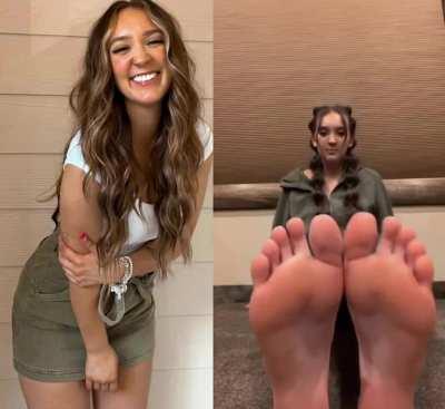 Brunette with big feet