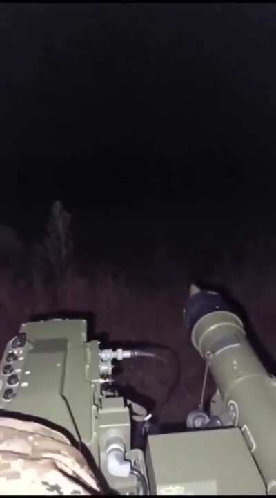 During the night, a Ukrainian soldier is firing a French Mistral MANPADS at a Russian UAV