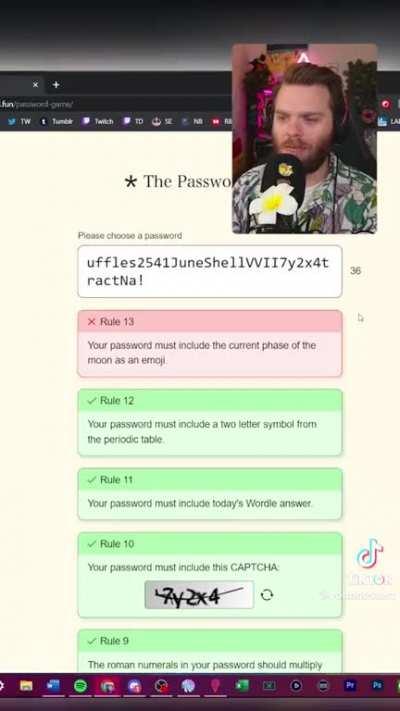 Password requirements