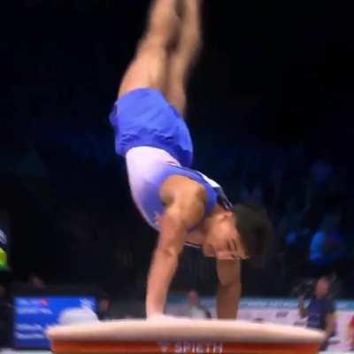 Jake Jarman doing one of the most difficult vaults in the world nearly perfectly