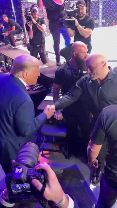 President Trump meets Joe Rogan at the UFC event tonight.