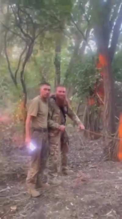 Pro-Ukrainian Chechens fire artillery at Russian positions near Pokrovsk, August 19th 2024