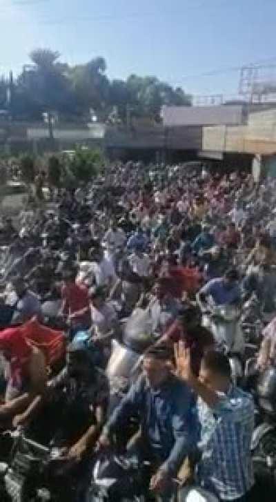 Motorcycles army in Lebanon. Gas scarcity is real and painful