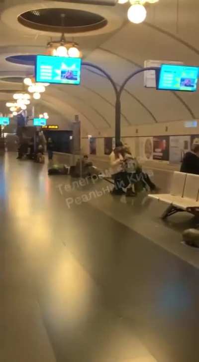 Ukrainian civilians are forced to sleep in the underground metro due to Russia bombing them with Shaheds