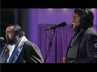 James Brown and Luciano Pavarotti's insane live performance of &quot;It's a Man's World&quot; in Paris back in 2002