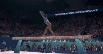 Simon Biles has achieved a historic milestone as the first woman to complete a triple flip in a competition