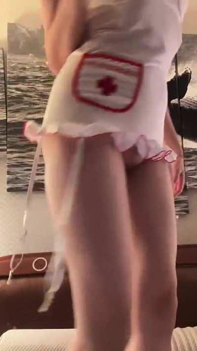 Rose in a sexy nurse outfit