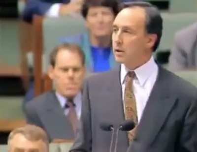 Paul Keating is questioned by Andrew Peacock over his shares in a piggery and failure in filing his returns on time, and turns the tables on the Liberal frontbench, 3 June 1992