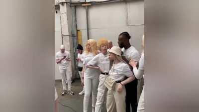 A gathering of black African albinos In France