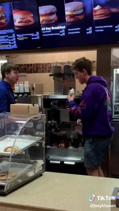 He made himself some ice cream, which proves the machine isn’t broken