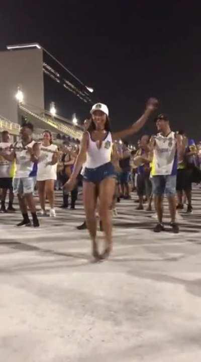 Brazilian dancer in sync with every beat during rehearsal for the &quot;Carnaval de São Paulo&quot;