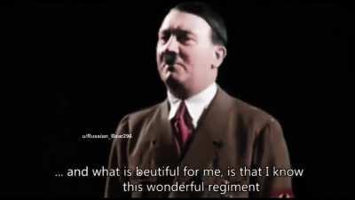 Rare video of Adolf Hitler speaking with normal voice , Now colorized .