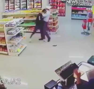 Robber is served justice by a cowboy