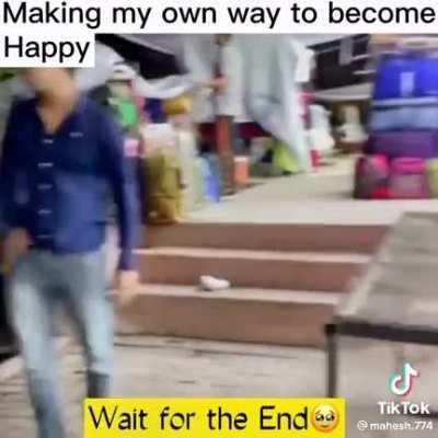 Making his own way to become happy