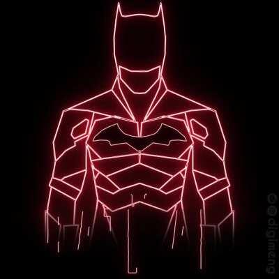 [OC] I made a neon The Batman drawing.