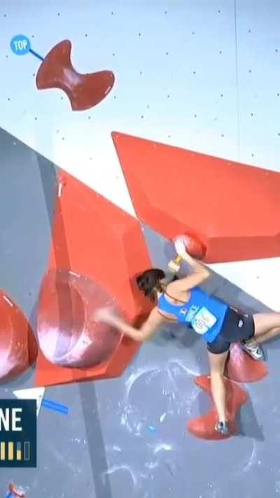 Oriane Bertone at the IFSC Climbing World Cup