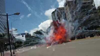 Improvised explosive detonates among Venezuelan police (July, 2017)