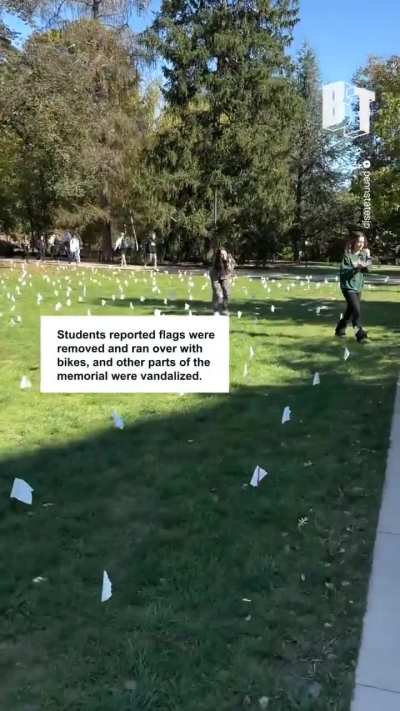 Palestine solidarity student activists at Penn State demand justice after their memorial for the thousands killed in the Gaza genocide was vandalized.