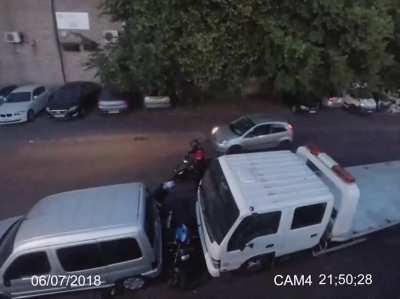 Motorcycle thieves leave with less than they came with.