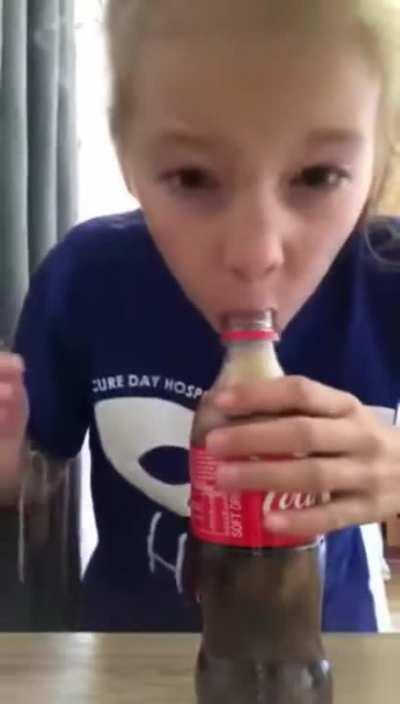 WCGW if I try to stop this Coca-Cola eruption with my mouth?