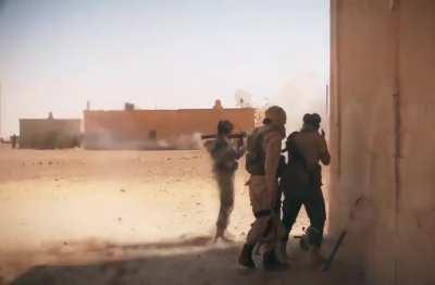 Intense combat between HTS fighters and Daesh militants(Enemy Visible). Hama, Syria 2017.