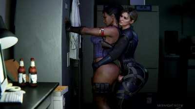 Sheva &amp; Futa Jill (Midnightnsfw) [Resident Evil]