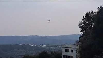 IAF Apache AH-64 taking down Hezbollah UAV in northern Israel earlier today