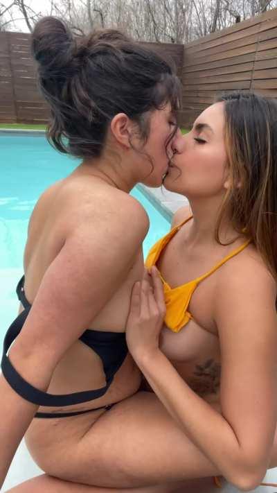 We couldn’t help but make out in the pool