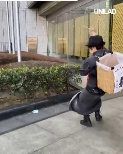 In their spare time these professional actors dress up as samurais and help pick up trash around the city.