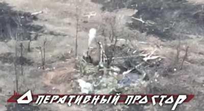 Ukrainian soldier tried to hunt down a Russian drone but instead he got hunted down by the drone.