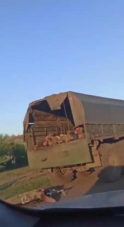 A whole Russian batallion column destroyed by HIMARS strike