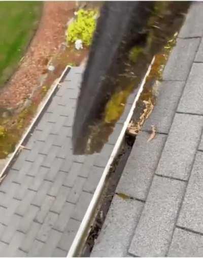 Who knew cleaning gutters would be so satisfying