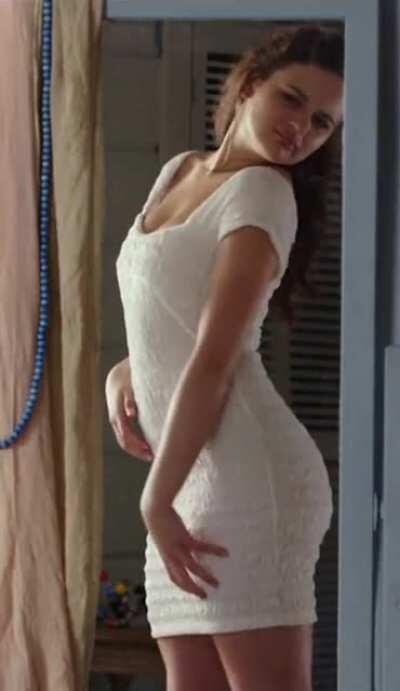 Tight white mini dress