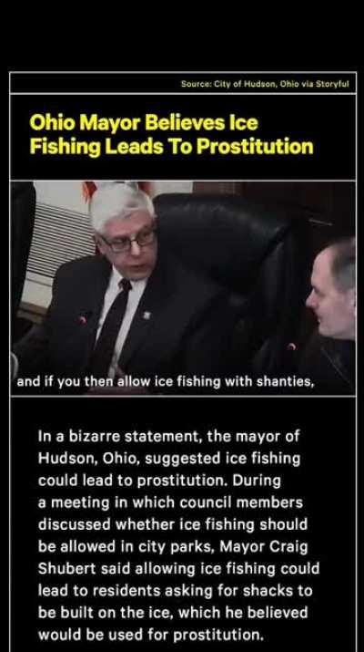 Ice Fishing Leads To Prostitution: Ohio Mayor