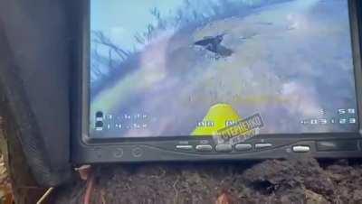 FPV suicide drone hits russian trench