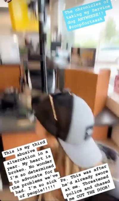 Woman with her “service dog” loses her mind at the gas station