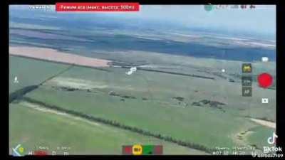 Russian air defense fails to hit Ukrainian drone . Music from source