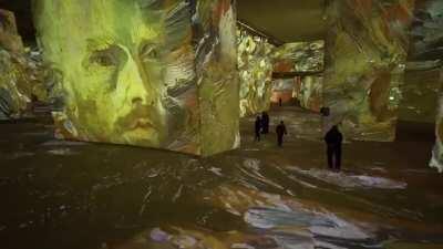 Van Gogh art exhibition at the Carrières de Lumières in France.