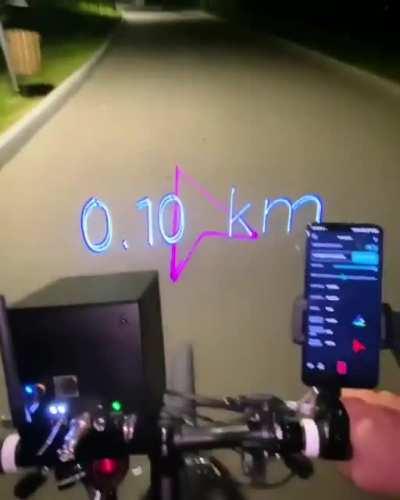 Laser-guided GPS on a bike