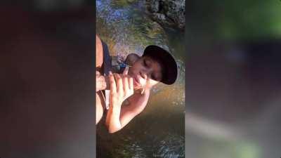 Trini Ebony PUBLIC river Blowjob