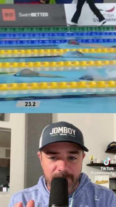 Unique swimming technique...