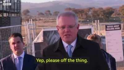 Australian man asks PM Morrison to get off his lawn