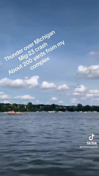 Crazy angle of the MiG-23 eject in Michigan 