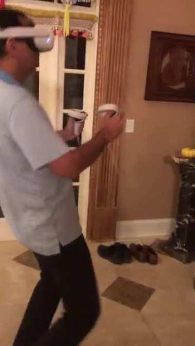 Old school dad vs. VR